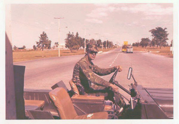 Dan in M 151 Jeep-Taken from Taxi Gate-1972